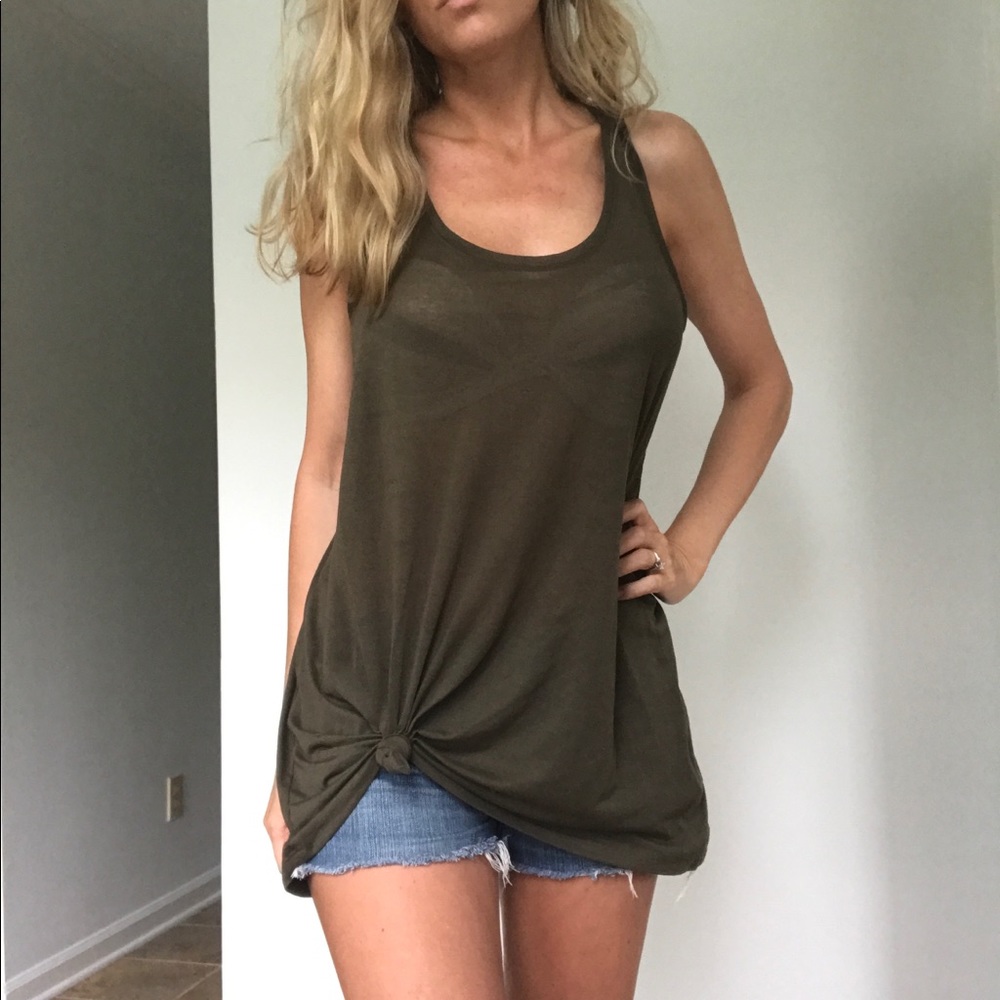 H&M Basic medium green tank top tunic